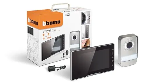 Bticino 318913 Easykit Plus Video-Türsprechanlage - Gegensprechanlage für Einfamilienhäuser, 7 Zoll Monitor mit Freisprecheinrichtung und erweiterbar für bis zu 3 Bildschirme. Einfach zu installieren, kein Wandbau nötig!