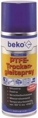 TecLine PTFE Trockengleitspray 400 ml - Transparenter Trockenschmierstoff, Profiqualität und wasserabweisend, ideal für Gleit- und Laufschienen