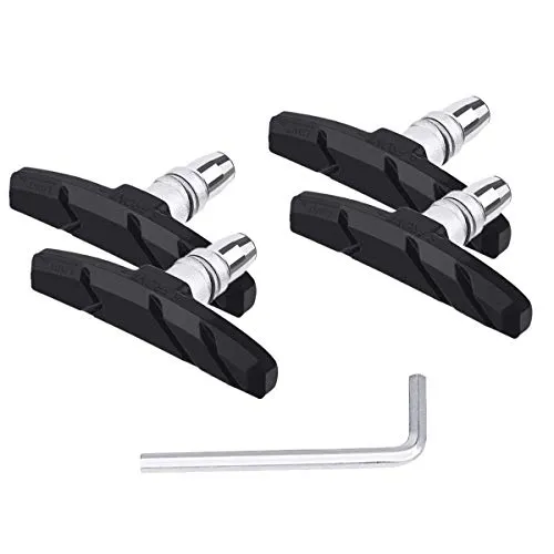 PLATTBK Bremsschuhe für V-Brake 70 mm Fahrrad Bremsbeläge Bremsbelag-Set Fahrrad Bremsbacken für Seitenzugbremse V-Bremse Bremsschuh Set Vorne und Hinten Bremsgummi 2 Paar (4 Stück)