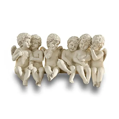 Loberon Engel Léon - Handbemalte Weihnachtsfiguren - Weihnachtlicher Zierschmuck mit sechs entzückenden Engeln, liebevoll handbemalt und ideal für eine festliche Atmosphäre. Breite: ca. 23 cm.