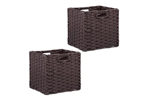 Aufbewahrungskorb Ordnungskorb Regalkorb Flechtkorb Schrankkorb 2er Set Faltbox