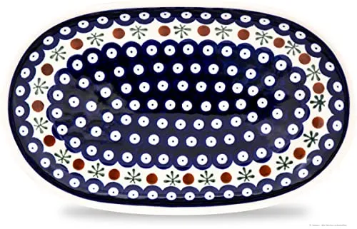 Bunzlauer Keramik Servierplatte 27,3x16,8x3,3 cm, Dekor 41
