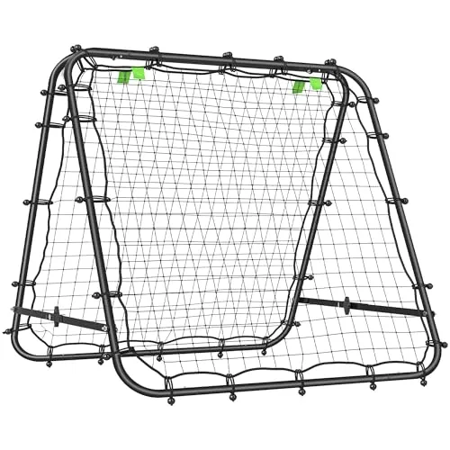 HOMCOM Rebounder für Fußball - Verstellbare Prellwand in 5 Stufen für individuelles Training, tragbar und ideal für Fußball, Handball und mehr – verbessert Technik und Koordination.