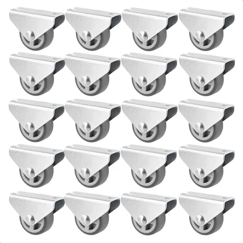 WAGNER Design Möbelrolle / Bockrolle 20tlg. - Durchmesser Ø 30 mm, Stahl verzinkt, grau, Tragkraft 45 kg - 02075620