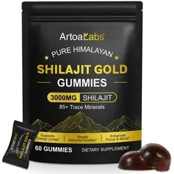Himalaya Shilajit Gold Gummies Gummibärchen Fulvosäure 3000mg für Energie Vegan 60 St.
