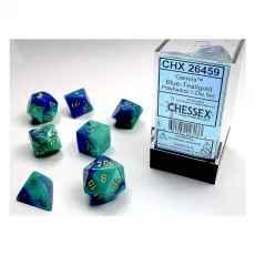 Chessex Würfel - Gemini Blue-Teal/gold (7-Würfelset) 292518