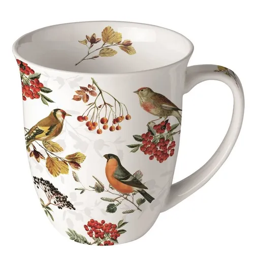 Tasse, Porzellantasse AUTUMN BIRDS 0,4l by Ambiente | Vögel von Ambiente