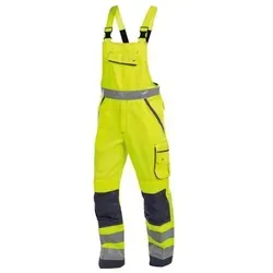 DASSY® Malmedy Warnschutz Latzhose NEONGELB/DUNKELBLAU, Gr. 56 - Robuste Warnschutz Latzhose mit Kniepolstertaschen für optimalen Tragekomfort und Sicherheit. Ideal für den professionellen Einsatz, mit reflektierenden Streifen und strapazierfähigem Material.