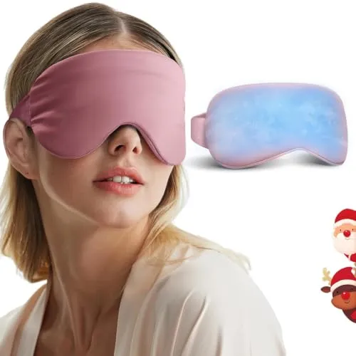Kühlmaske Gesicht, Kühlbrille für Augen, Gesicht & Migräne | Wiederverwendbare Augenmaske Kühlend, Komfortable Kühlende Augenpads Gel-Augenmaske mit Verstellbare Band, Für Damen & Herren