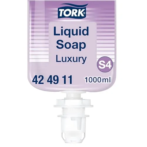 Tork luxuriöse Flüssigseife S4, Blütenduft, 6 × 1.000 ml - Handseifen mit natürlichem Magnolienextrakt für cremiges Händewaschen. Dermatologisch getestet, pH-neutral und nach EU Ecolabel zertifiziert.