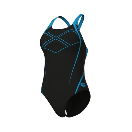 Arena Badeanzug Graphic Swim Pro Back - Badeanzüge für Damen, ideal für Fitness- und Freizeitschwimmer. Aus umweltfreundlichem MaxFit Eco Material mit 4-Wege-Stretch für optimale Passform und höchsten Tragekomfort. Perfekt für alle Wasseraktivitäten.