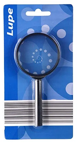 Lupe, Vergrößerungsglas, Kunststoff, 135x65mm, Farbe schwarz