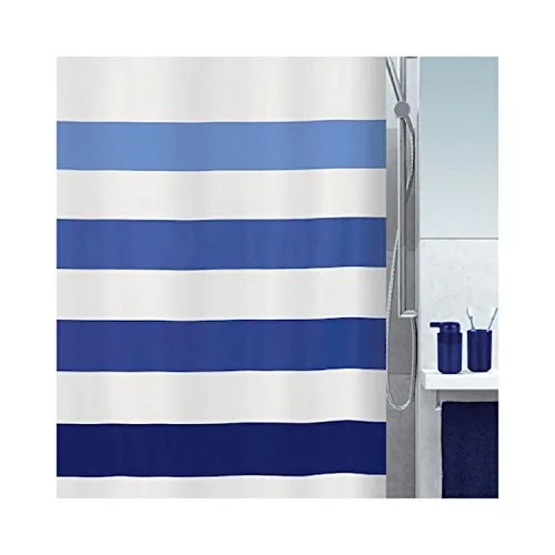 Spirella 10.16270 Textil-Duschvorhang 180 x 200 cm, Four Blue
