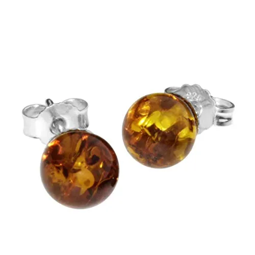 OSTSEE-SCHMUCK Paar Ohrstecker - Klassisch 8 mm - Silber 925 - Elegante Ohrstecker aus 925er Silber mit 8 mm Bernstein, ideal für jeden Anlass. Inklusive schicker Etui-Verpackung.