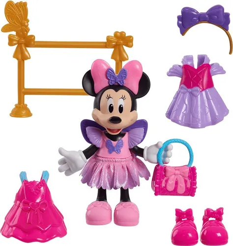 Just Play Disney Junior Minnie Mouse Glitter and Glam Haustiermoden-Set, 23-teilig, Puppe und Accessoires, Kinderspielzeug ab 3 Jahren