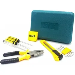 12-teiliges Werkzeugset. Kombizange, Inbusschlüssel.