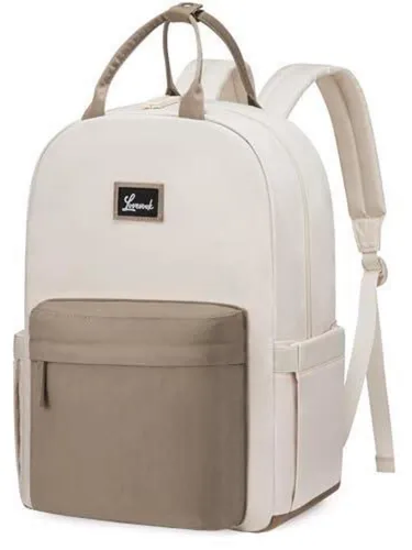 Rucksack Damen Groß 17.3 Zoll für Laptop in Beige Khaki