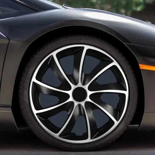 Radkappen Radzierblenden Quad Bicolor Silber Schwarz 4 Stück (16 Zoll)