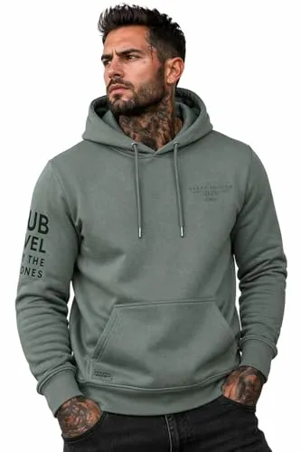 Sublevel Herren Zip Kapuzenpullover Tim Forest Green