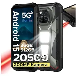 DOOGEE V Max LR 5G AI Outdoor Handy, 40m Laserdetektion, 512GB, 20500mAh/45W Smartphone (6.78 Zoll, 512 GB Speicherplatz, 200 MP Kamera, 1200LM Campinglampe, 120Hz, 200MP+32MP Kamera, NFC, WiFi6E, 3 Karten) grau