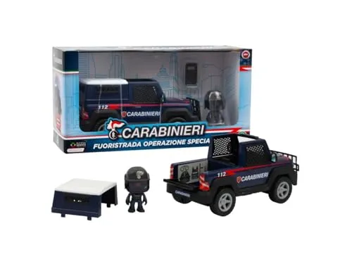 Giochi Preziosi Carabinieri – Set Jeep und Figur Mini Action Hero 7 cm hoch von Carabinieri, Carabinieri Fahrzeug, Spielzeugwagen, für Kinder ab 4 Jahren