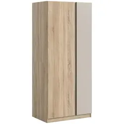 Oakland Kleiderschrank 2 Türen in Sonoma Eiche & Kaschmir - Praktischer 2-türiger Kleiderschrank in Sonoma Eiche, ideal für kleine Räume. Mit Kleiderstange und pflegeleichten Oberflächen bietet er stilvollen Stauraum für Ihre Kleidung.
