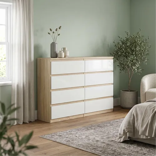 Masseno Kommode Nudo, Sonoma Eiche, 8 Schubladen