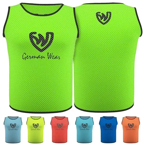 German Wear Leibchen Trainingsleibchen Markierungshemd Kinder Erwachsene Fussball Handball Hocky Rugby Basketball Volleyball Baseball Training Grün - Junior (M)
