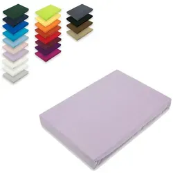 EXKLUSIV HEIMTEXTIL Jersey Spannbettlaken 60 x 120 cm Flieder 100% Baumwolle Öko - Tex Zertifiziert Bed-Sheet Bettlaken Spannbetttuch