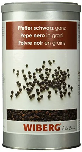 Wiberg Pfeffer schwarz ganz 1200 ml - Hochwertige Gewürzvielfalt - Entdecken Sie die exquisite Qualität des Wiberg schwarzen Pfeffers - ideal für die Verfeinerung Ihrer Gerichte. Genießen Sie aromatische Frische in jeder Mahlzeit.