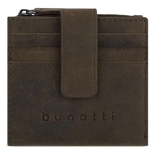 bugatti Geldbörse Luca - Kleine Lederbörse mit Charme - Geldbörsen aus echtem Leder mit 9 Fächern für Kreditkarten und 2 Geldscheinfächern, ideal für Ordnung und Stil in jeder Tasche.