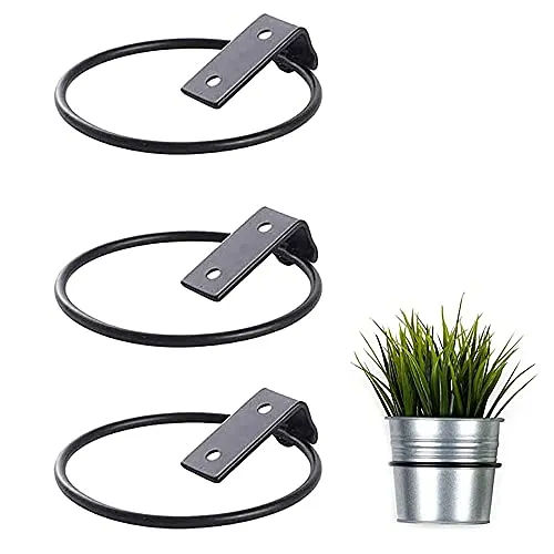Stück Blumentopf Wandhalterung,Faltbarer Blumentopfhalter Wand, Metall Blumentopfhalter Blumentopf Ringhaken, Verwendet für Hausgarten Balkon Outdoor Blumentopfhalter Wand (17,5 x 15 x 6,2 cm) 3