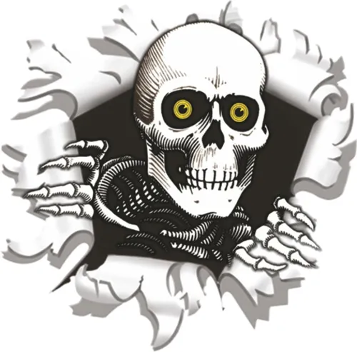 Hermann Schütz Aufkleber Einschussloch 90mm Motiv Totenkopf 80x80mm