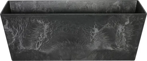 Artstone Ella Balkonkasten Schwarz - 55 cm - Garten-Zubehör mit integriertem Drainagesystem, leicht und frostfest, 100% recycelbar für umweltbewusste Pflanzenliebhaber.