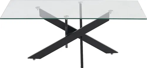 Vente-Unique Couchtisch Cosima, Schwarz, Glas, Rechteckig, 120x44.5x60 cm