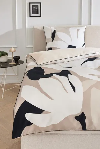 Musterring Wendebettwäsche Harmony, Satin, 2-teilig aus reiner Baumwolle - Bettwäsche aus 100% Baumwolle, wendbar mit floralem Design, pflegeleicht bei 60°C, ideal für ein stilvolles Schlafzimmer.