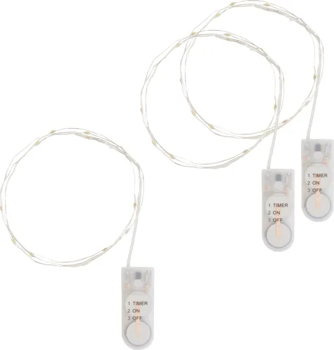 VBS 3er-Pack Micro LED-Lichterkette mit Timer – 10 LEDs für stimmungsvolle Beleuchtung