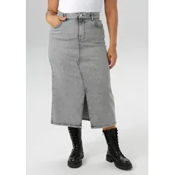 Aniston PLUS Jeansrock mit Schlitz vorne in grau von Aniston