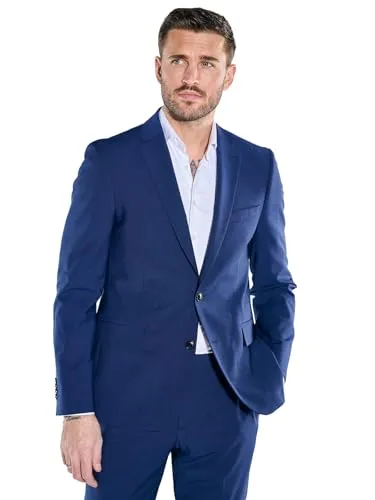 emilio adani Herren Herren Anzug-Sakko Slim fit, Saphirblau, 38436, Saphirblau in Größe 98