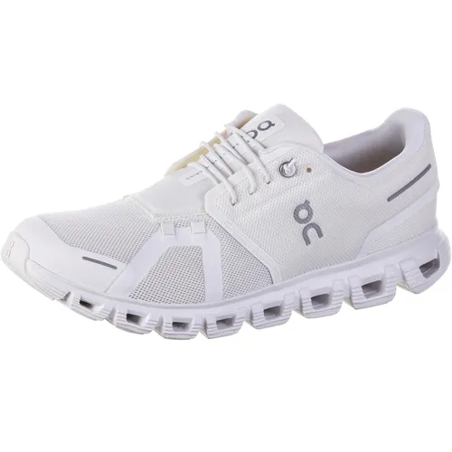 On Cloud 6 Sneaker Herren - Weiß, Größe 47 - Laufschuhe mit hohem Tragekomfort; atmungsaktives Mesh-Obermaterial und antimikrobielle Eigenschaften für ein frisches Tragegefühl.