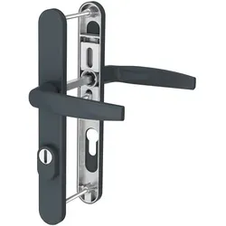 MS Beschläge 72mm Schmalrahmengarnitur Kernziehschutz Anthrazit Drücker/Drücker TS 71-86mm