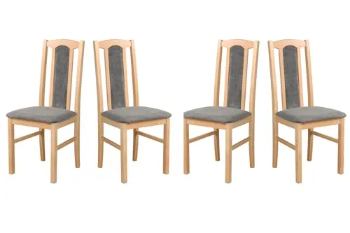 LeafDesign Esszimmerstühle Holz - Esszimmerstuhl 120 kg - Stuhl Buche Massiv - Stühle Esszimmer 4er Set - Holzstuhl - Esstischstühle - Küchenstühle 4er Set
