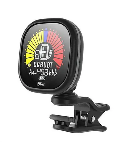 VOLT Rechargeable Clip-Tuner RCT-5000, schwarz - Stimmgerät für präzises Stimmen von Instrumenten, wiederaufladbar und kompakt für Musiker unterwegs.