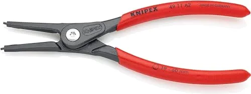 KNIPEX Außen-Sicherungsringzange 49 11 A2 SB - Gerade - Zangen für präzises Arbeiten, mit rutschhemmendem Griff und integrierter Öffnungsfeder, ideal für Wellenringe von 19-60mm.