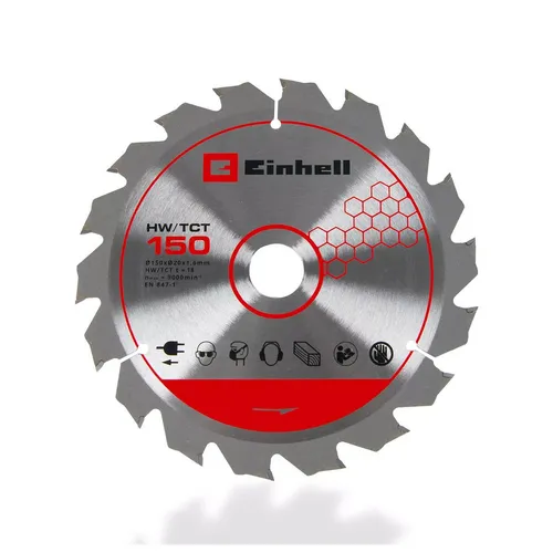 Einhell Kreissägeblatt 150x20 mm – Original Zubehör für Akku-Handkreissägen - Sägeblätter – Das Original Einhell Kreissägeblatt mit 150 mm Durchmesser und 20 mm Aufnahme bietet präzise Schnitte in Hartholz und PVC. Ideal für Einhell Akku-Handkreissägen, langlebig und effizient.