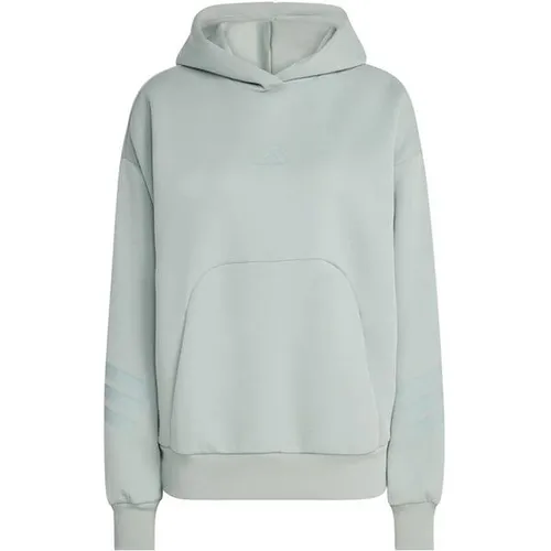 adidas Damen Future Icons Three Stripes Hoodie, Wonder Sage, S - Bequemer Hoodie mit Kängurutasche und gerippten Bündchen. Hergestellt aus recycelten Materialien für ein umweltbewusstes Tragegefühl.