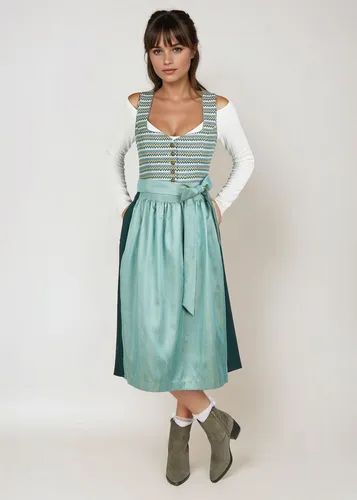 Spieth & Wensky Dirndl Gerome leichter Creperock in blau von Spieth & Wensky