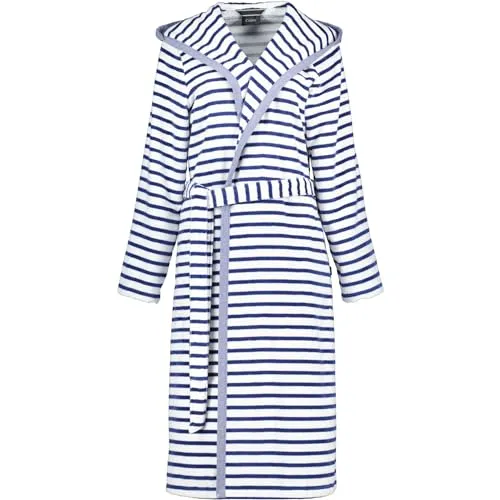 Cawö Damen Kapuzenbademantel 6596 | Navy | Größe 42 - Bademantel für Damen aus weichem Material, mit praktischer Kapuze für extra Komfort und Wärme nach dem Baden oder Duschen.
