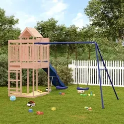 vidaXL Spielturm aus Douglasien-Massivholz - Verwandle deinen Garten in einen Abenteuerspielplatz! Der robuste Spielturm aus langlebigem Douglasienholz bietet eine Plattform, Rutsche, Schaukeln und Sandkästen für unendlichen Spielspaß.