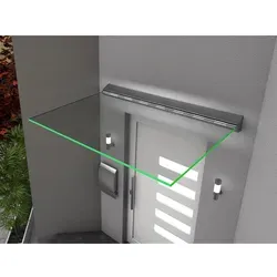 Echtglasvordach mit LED-Beleuchtung 160 cm x 93,5 cm von Gutta